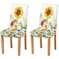 thumbnail image 1 of Sunflower Dining Room Chair Covers Set of 4, Stretch Chair Slipcovers Removable Washable Chair Protector Cover for Kitchen, Dining Room, Holiday Party, Home Decor, 1 of 6