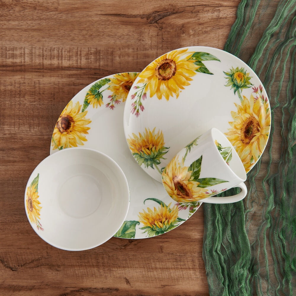 Sunflower Dinnerware Set 16pc - Walmart.com