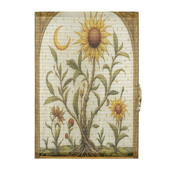 Sunflower Door Curtain 25x40in Privacy Mesh with UV Protection Tie Back Rod Pockets