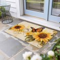 thumbnail image 1 of Sunflower Door Mat Indoor Outdoor, Butterfly Spring Floral Retro Non Slip Welcome Mat with Rubber Backing, Absorbent Fabric Front Door Mats Entryway Rug for Home Patio Entrance 16"x24", 1 of 9
