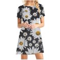 thumbnail image 1 of Sunflower Dresses for Women's 2022 Summer Casual Tshirt Dresses Short Sleeve Boho Beach Dress Sexy Crewneck Sundress, 1 of 4