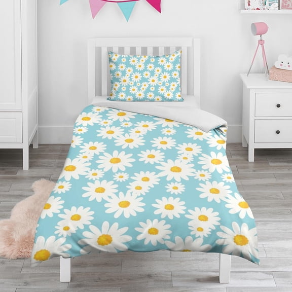 Sunflower Duvet Cover and Pillowcase Set for Single Bedding, Bedroom Accessories for Kids Teens