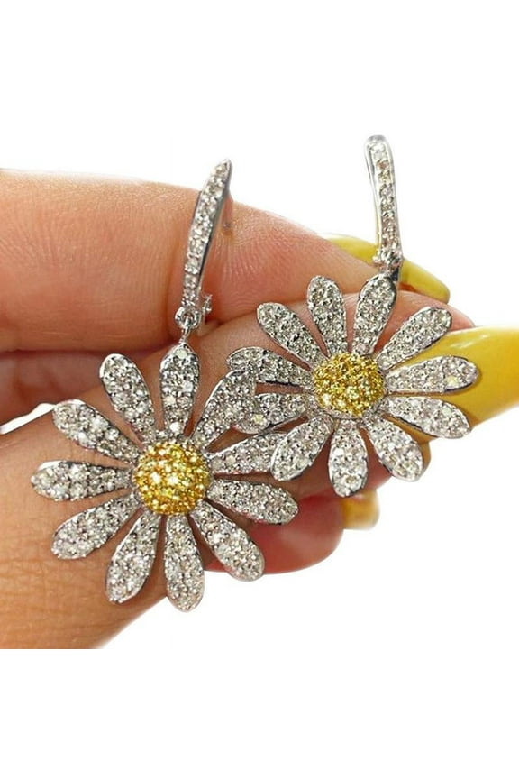 Sunflower Earrings Drop Dangle Ear Stud Flower Daisy Women Jewelry Gift O2K2