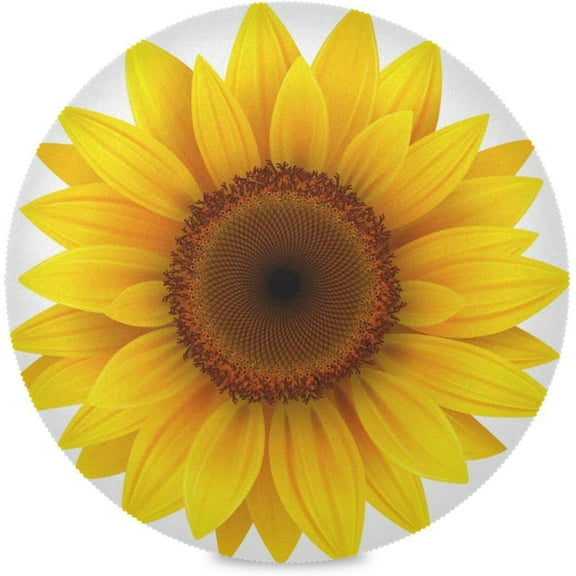 Sunflower, Elastic Fitted Edged Round Tablecloth Fade resistant Anti-Shrink Table Cloth Washable Table Cover for Indoor or Outdoor and anywhere you wanna use it 48"X 48"