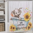 thumbnail image 1 of Sunflower Elephant Shower Curtain for Bathroom Durable Water-proof Women Men Quick-Drying Hello Sweet Cheeks Shower Curtain with 12 Hooks for Hotel Home Decor Bath Accessories 72x72 Inch, 1 of 6