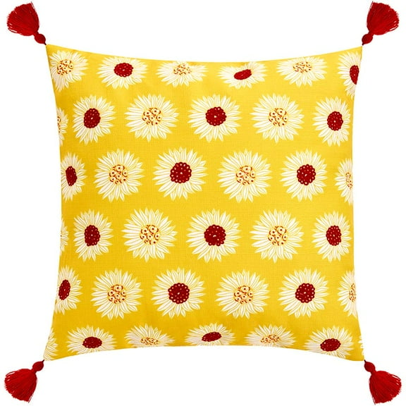 Sunflower Embroidered Accent Pillow - All-Over Sunflower
