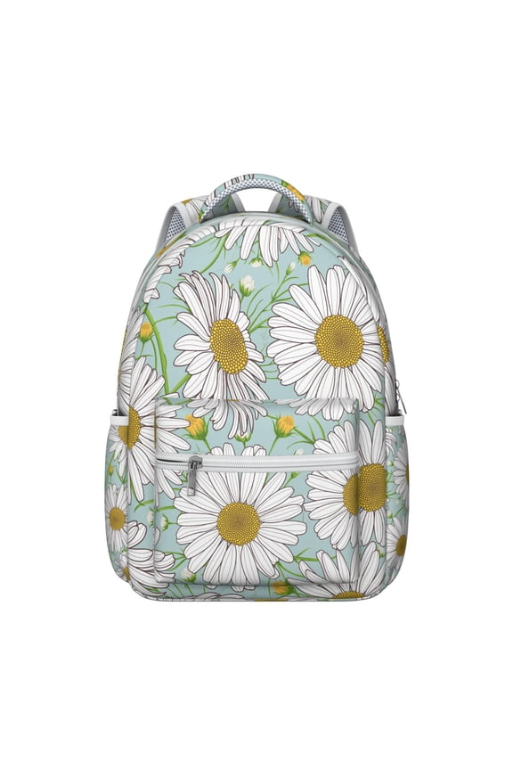 "Sunflower Embroidered Backpack - Hand-Stitched Flowers Design Backpack for Teens, Craftsmanship School Bag with Durable Fabric, Artistic Daily Use Backpack"