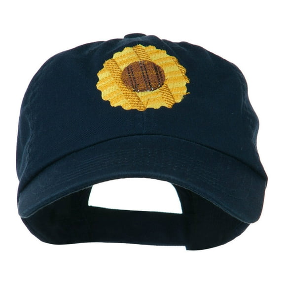 Sunflower Embroidered Cap - Navy OSFM