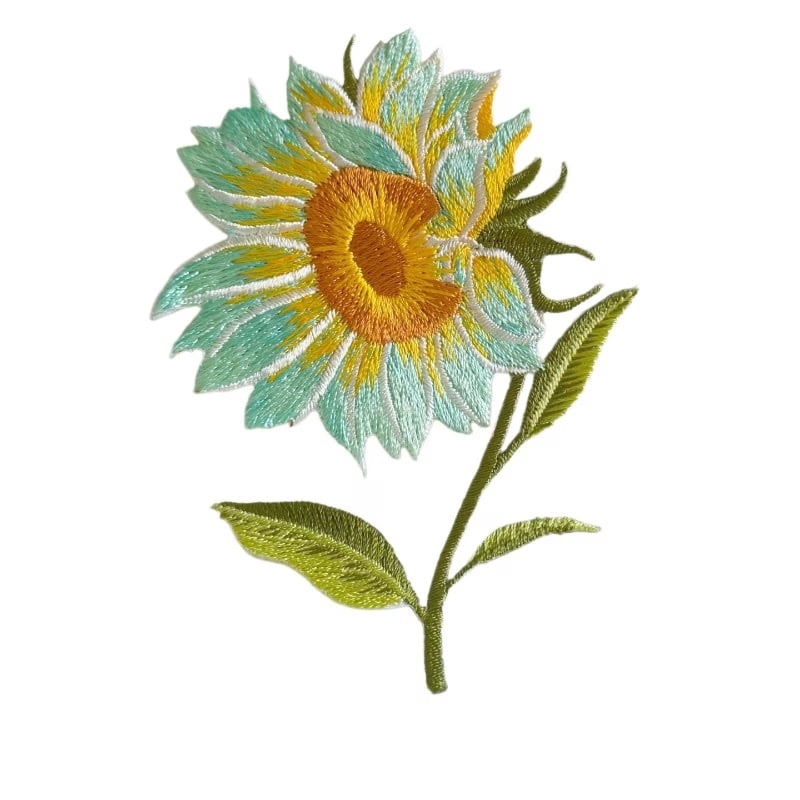 Sunflower Embroidery Patch - Decorative Cloth Patch for Clothes, Skirts, Shoes, and Hats - Adhesive Backing for Easy Application