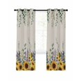 thumbnail image 1 of Sunflower Eucalyptus Blackout Curtains, Light Blocking Print Window Curtains, Yellow Sage Green Country Lavender Thermal Insulated Window Drapes for Living Room 2 Panels, 104"W x 52"L, 1 of 9