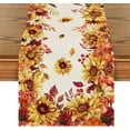 thumbnail image 1 of Sunflower Eucalyptus Leaves Fall Table Runner, Seasonal Autumn Thanksgiving Kitchen Dining Table Decoration for Outdoor Home Party 13x72 Inch, 1 of 6
