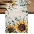 thumbnail image 1 of Sunflower Eucalyptus Table Runner, Farmhouse Weeping Botanical Linen Washable Cotton Linen Table Runners 90 Inches Long, Dresser Scarf Runner for Dining/Coffee/Kitchen/Hallway Tables 13''x90'', 1 of 9
