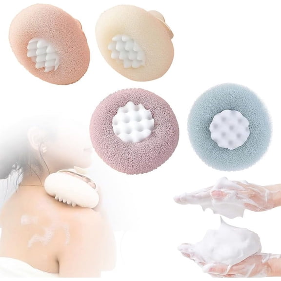 Sunflower Exfoliating Bath Ball Set 2 Counts Super Soft Suction Cup Loofah Sponge Body Brush Ideal for Relaxing Shower Experience