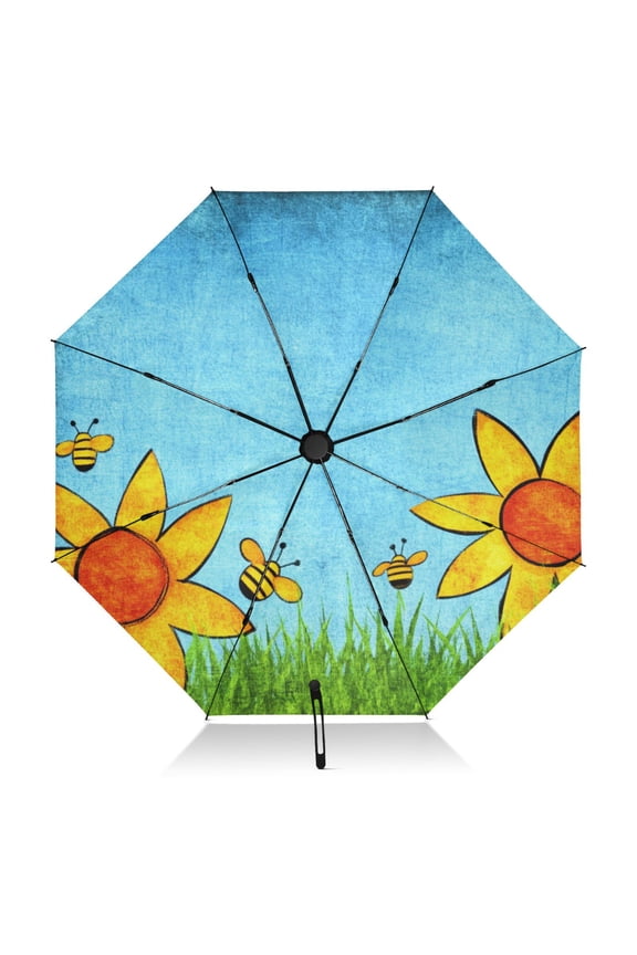Sunflower Extra Large Automatic Umbrella, UV Protection, Waterproof, Auto Open and Close