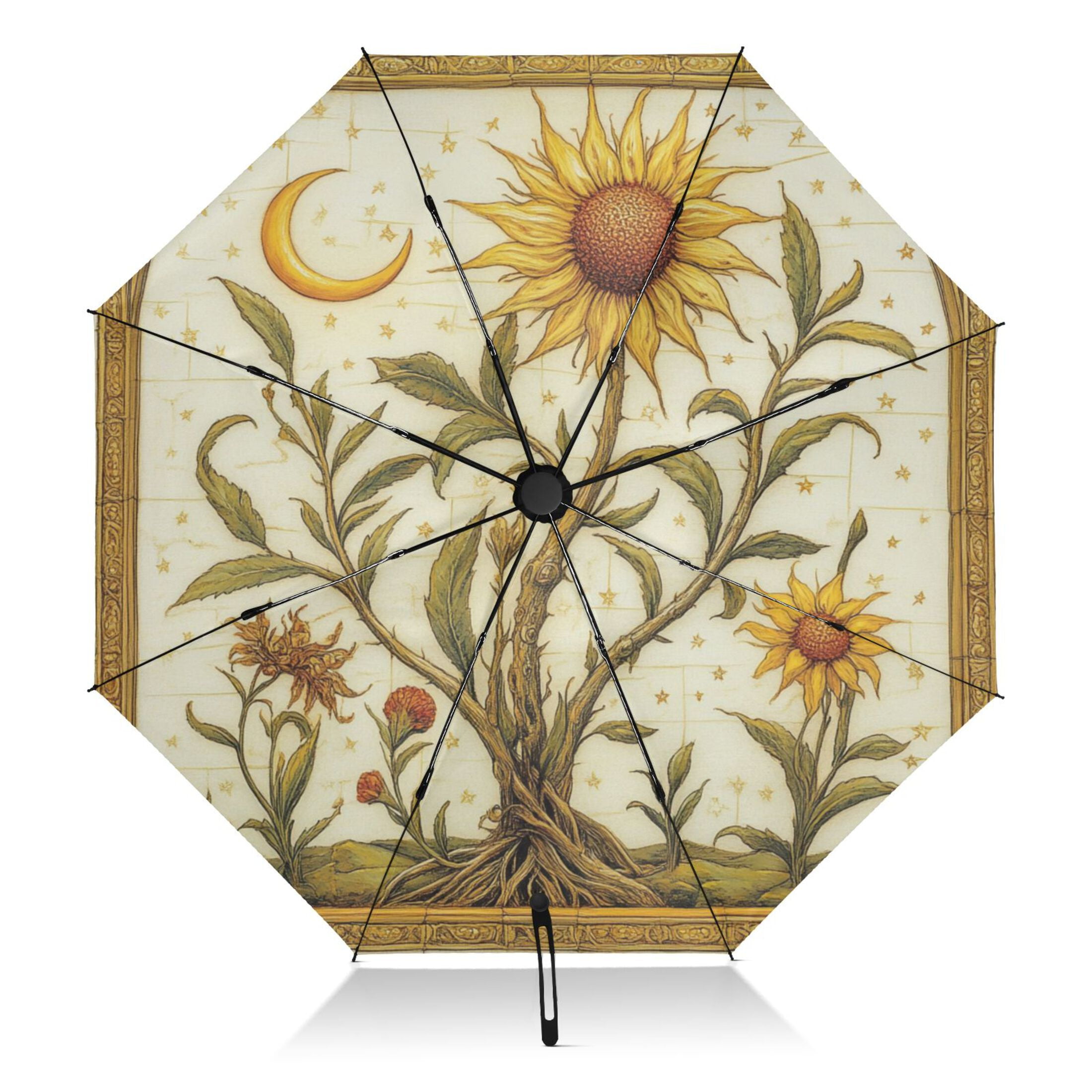 Sunflower Extra Large Automatic Umbrella, UV Protection, Waterproof, Auto Open and Close
