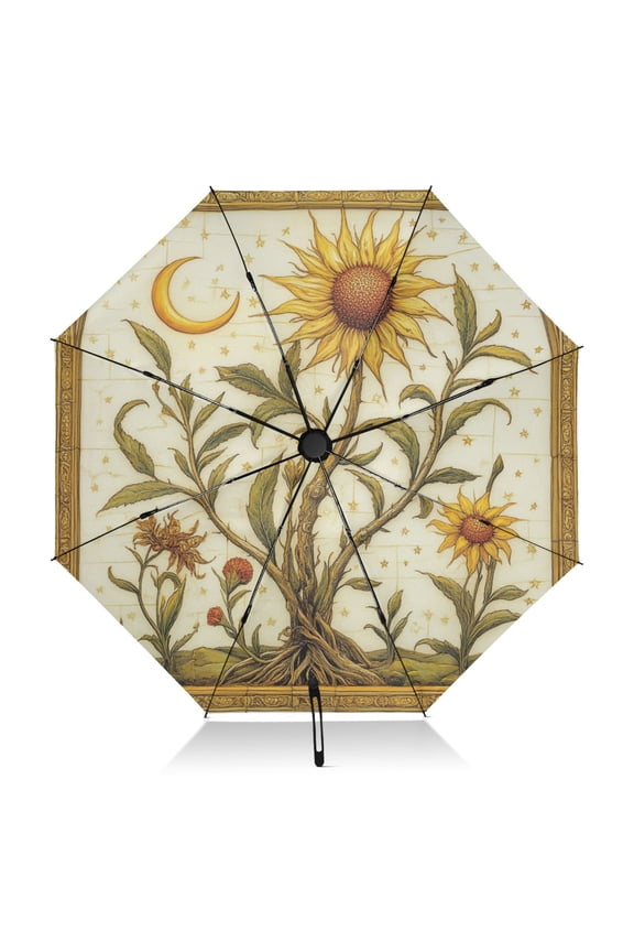 Sunflower Extra Large Automatic Umbrella, UV Protection, Waterproof, Auto Open and Close
