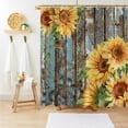 thumbnail image 1 of Sunflower Extra Long Shower Curtain, Spring Floral Farmhouse Retro Plant Dragonfly Bee Botanical Durable Waterproof Fabric Machine Washable with Hooks for Bathroom Bathtub Decor 72Wx78H, 1 of 6