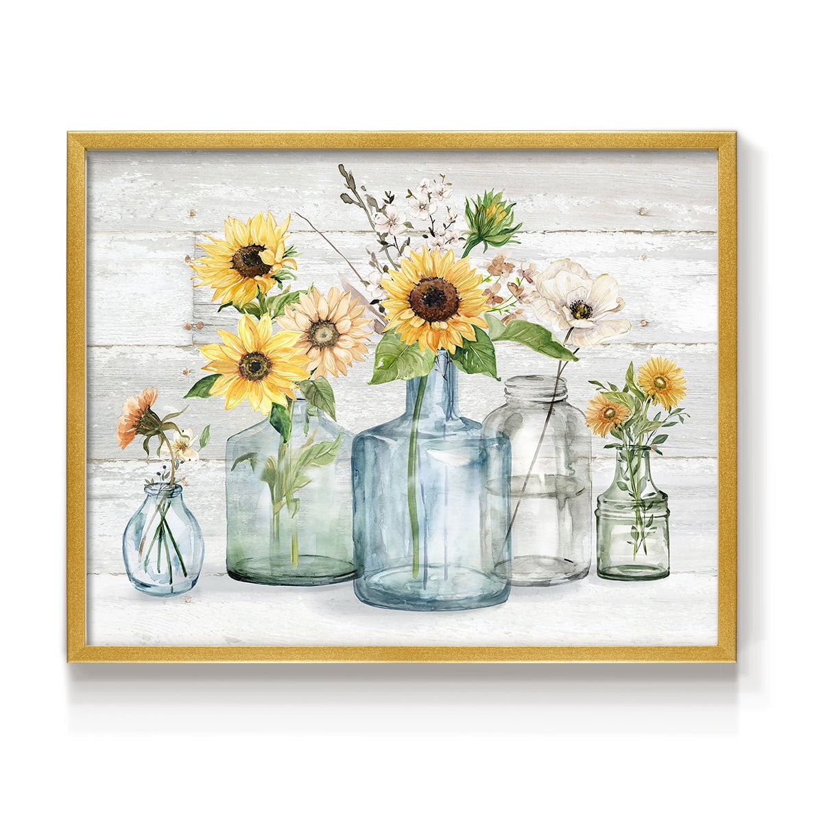 Sunflower Extravaganza by Carol Robinson - Restickable Framed Giclée Print