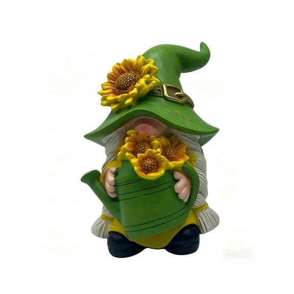 Sunflower Faceless Gnome Resin Figurine Watering Can Statue for Garden Decor 4.3x3.5x5.9 Inch 1 Pack