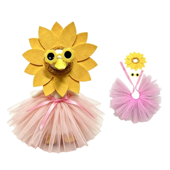 Sunflower Fairy Themed Porch Goose Outfit With Tutu Skirt Headpiece And Sunglasses For 19 To 23 Inch Goose Statue Yard Decor