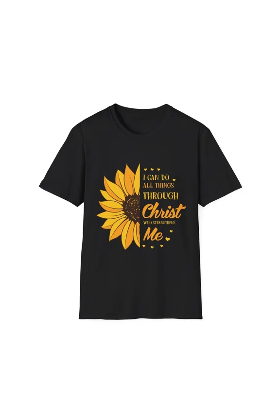 Sunflower Faith Message Shirt Inspirational Blooming Hope Unisex T-Shirt, up to size 5XL