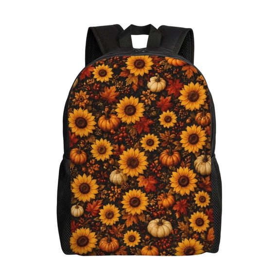 Sunflower Fall Backpack Full Front Print Travel Laptop Bag for Men and Women
