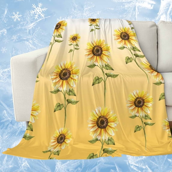 Sunflower Fall Cooling Blanket, Lightweight Breathable Summer Throw Blanket with Double Sided Cold Effect,Thanksgiving Floral Autumn Pastoral Picnic Beach Blankets Bed Sheet for Hot Sleepers 40"x60"