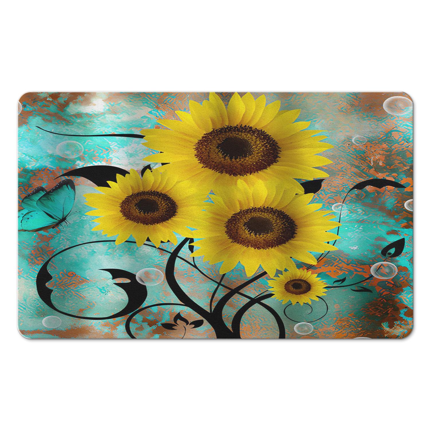 Sunflower Farmhouse Bathroom Rug, 20x32 in - Enhance Your Decor with a ...