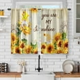 thumbnail image 1 of Sunflower Farmhouse Flower Kitchen Curtains: You are My Sunshine Window Drapes for Cafe Dining Room, Floral Rustic Bee Gnomes 2 Panels Window Curtains for Living Room Decor 36 Inch Length, 1 of 5