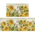 thumbnail image 1 of Sunflower Farmhouse Kitchen Rugs Set 2 Piece Colorful Summer Flowers Decorative Rug for Kitchen Low-Profile Floor Mats Decorations for Home Kitchen (17"x48"+17"x30"), 1 of 7
