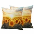 thumbnail image 1 of Sunflower Farmhouse Outdoor Waterproof Pillow Covers, Summer Watercolor Botanical Floral Decorative Square Throw Pillowcase Sofa Cushion Sham for Patio/Couch/Chair, 26"x26" 2 Pack, 1 of 8