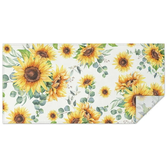 Sunflower Farmhouse Wildflower Rustic Table Cloth,Wrinkle Free Table Cover with Polyester,Waterproof Reusable Tableclothes for Home Decor Summer Spring Picnic Dining Holiday (Rectangle,60x120inch)