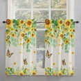 thumbnail image 1 of Sunflower Farmhouse Window Short Curtains 54 Inch Length, Rustic Eucalyptus Butterfly Burlap Rod Pocket Window Treatment Kitchen Drapes for Bedroom, Cafe, Living Room, 2 Panels, 42 W x 54 L, 1 of 5