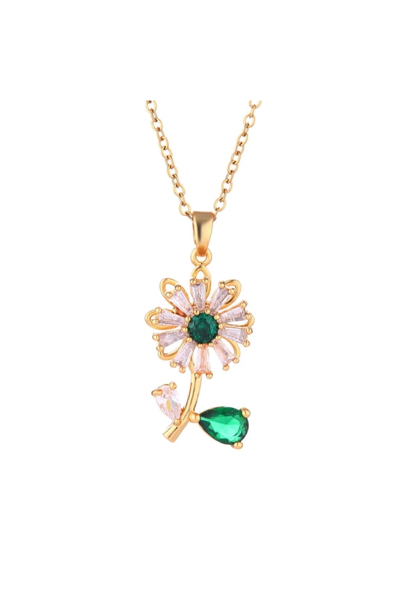 Sunflower Fidget Necklace for Women Spinning Sunflower Pendant Necklace Rhinestone Rotatable Necklace Sun Flower Anxiety Necklace Birthday Jewelry