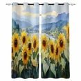 thumbnail image 1 of Sunflower Field Blackout Curtains for Bedroom Living Room Darkening Curtains 54 Inch Long Summer Watercolor Botanical Floral Short Curtain for Small Window Treatment Grommet Drapes 52"x54"x2, 1 of 9