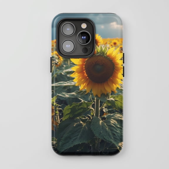 Sunflower Field For All iPhone Series Tough Phone Case Nature Yellow Blue