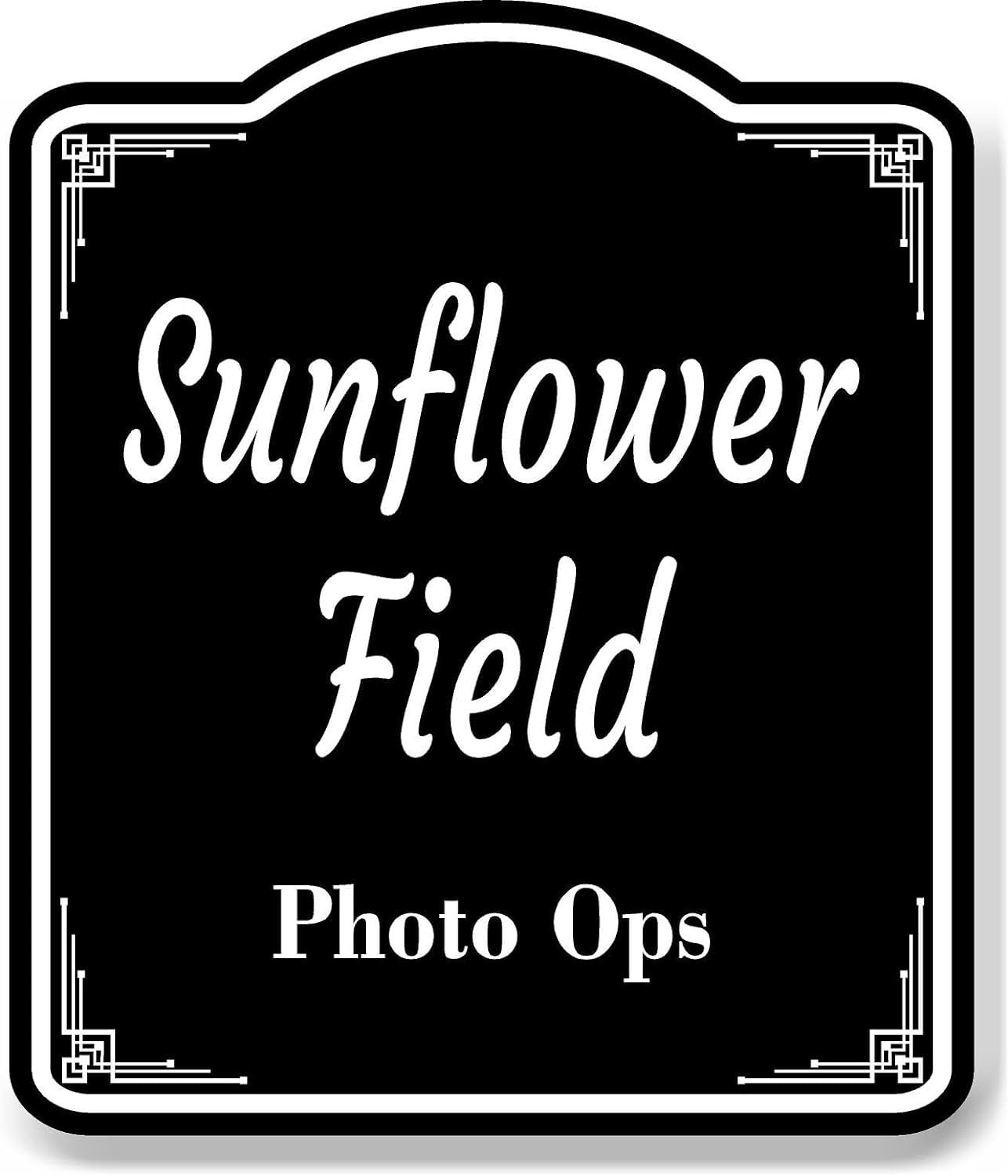 Sunflower Field Photo Ops BLACK Aluminum Composite Sign 20''x24 ...