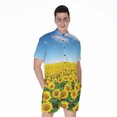 thumbnail image 1 of Sunflower Field Short Sleeve Men'S Rompers, Sunflower Flower Floral Casual Summer Jumpsuits Outfit, 1 of 4
