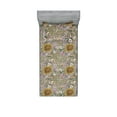thumbnail image 1 of Sunflower Fitted Sheet & Pillow Sham Set, Blooming Big Flower Petal on Spring Blossoming Exotic Flowers, Decorative Printed 2 Piece Bedding Decor, Twin, Slate Brown Fawn and Caramel, by Ambesonne, 1 of 2
