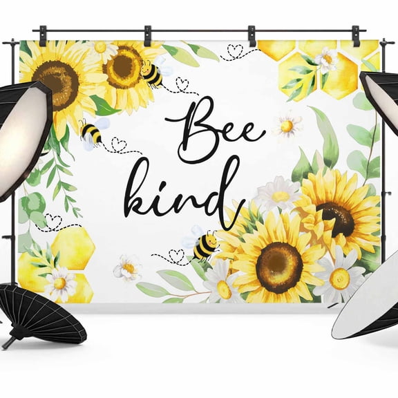 Sunflower Floral Backdrop for Photoshoot,Photography Photo Studio Background Wall Backdrop,Farmhouse Pastoral Daisy Bees Botanical Back Drop Banner Panel for Portraits Wedding Live Streaming 10x8Ft