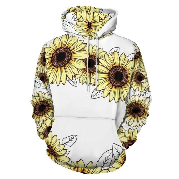 Sunflower Floral Border 3D Print Hoodie Men Women Autumn Thin Pullover Sweatshirt Vintage Streetwear Tops