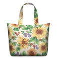 thumbnail image 1 of Sunflower Floral Butterfly Print Duffel Boho Travel Bag, Lightweight, , Multipurpose Weekender, 1 of 5