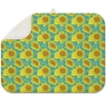 thumbnail image 1 of Sunflower Floral Dish Drying Mat for Kitchen Counter, Foldable 18x24 Inch Microfiber Rack Pad, Absorbent Surface for Dishes, 1 of 3