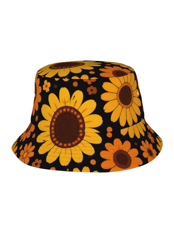 Sunflower Floral Fisherman's Hat Casual and Breathable Sun Hat for Men and Women