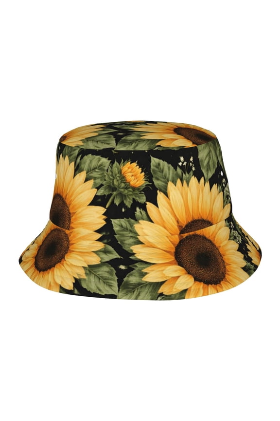 Sunflower Floral Fisherman's Hat Lightweight and Breathable Sun Hat Suitable for Both Men and Women