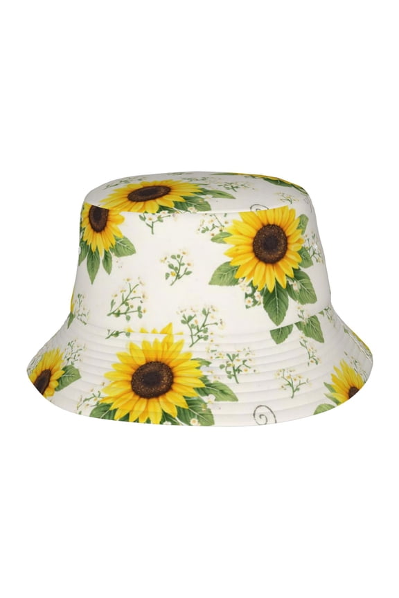 Sunflower Floral Fisherman's Hat Lightweight and Breathable Sun Hat Suitable for Both Men and Women