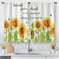 thumbnail image 1 of Sunflower Floral Kitchen Curtains - Farmhouse Rustic Country Vintage Spring Retro Flower Short Cafe Tier Curtains Decor for Dining Room Plant Art Rod Pocket Window Drapes 2 Panels Set 28"x36", 1 of 5