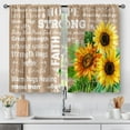 thumbnail image 1 of Sunflower Floral Kitchen Curtains - Rustic Retro Flower Vintage Farmhouse Inspirational Family Quotes Short Cafe Tier Curtains Decor Rod Pocket Window Drapes 36 Inch Length 2 Panels 28"x36", 1 of 5