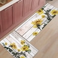 thumbnail image 1 of Sunflower Floral Kitchen Rug Set 2 Piece, Non Slip Kitchen Rugs and Mats Cushioned Anti Fatigue Kitchen Floor Mat Comfort Standing Kitchen Mat Set Sunflower on Retro Wooden Board, 1 of 6