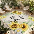 thumbnail image 1 of Sunflower Floral Outdoor Rug 6x9 Ft - Reversible Patio Rug Outdoor Camping Rugs, Farmhouse Pastoral Daisy Bees Beige Burlap Indoor Outdoor Area Rugs, Non-Slip Outdoor Carpet Runner for Deck/Porch, 1 of 8